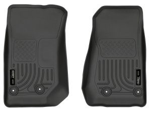 Jeep Wrangler Floor Mats - Front - Husky Liners - Weatherbeater - Black - 2014
